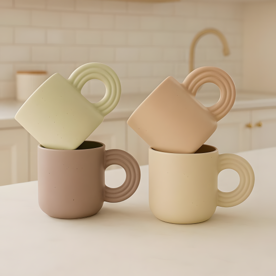 Porcelain Mugs Set Of 4